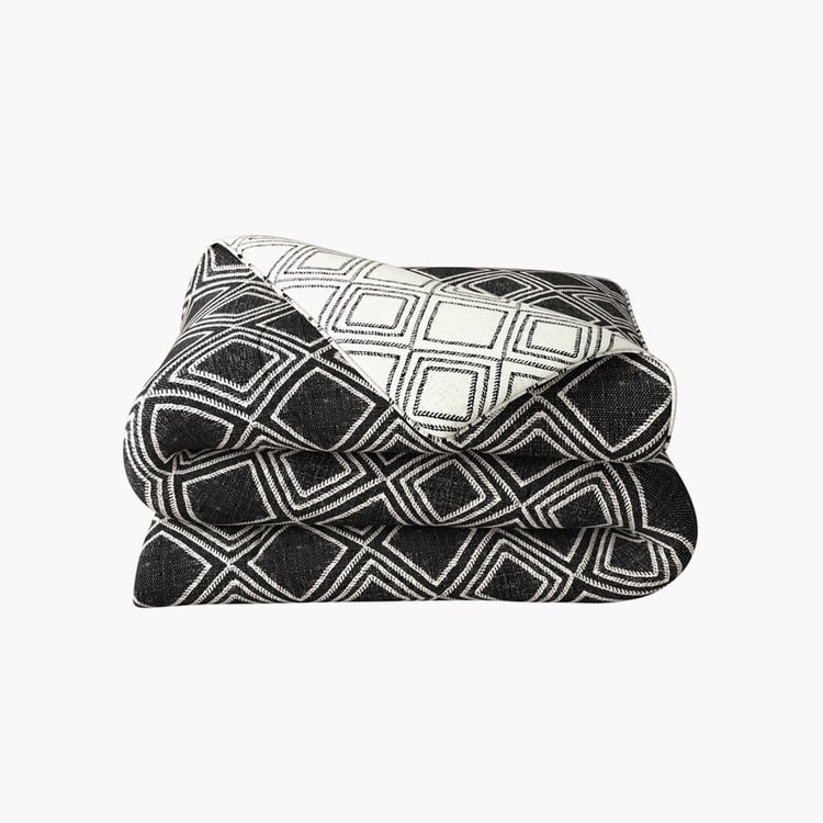 PORTICO Marvella Black Printed Cotton Single Bed Comforter - 152x220cm