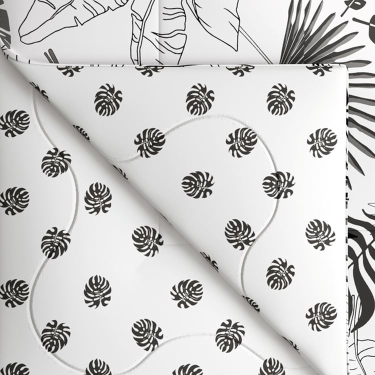 PORTICO Marvella White Printed Cotton Single Bed Comforter - 152x220cm
