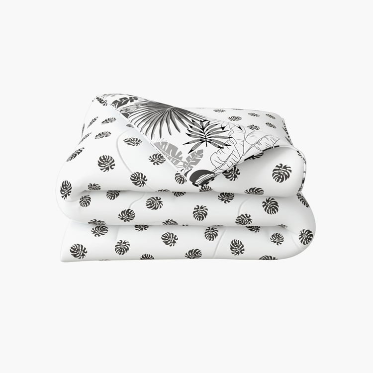 PORTICO Marvella White Printed Cotton Single Bed Comforter - 152x220cm
