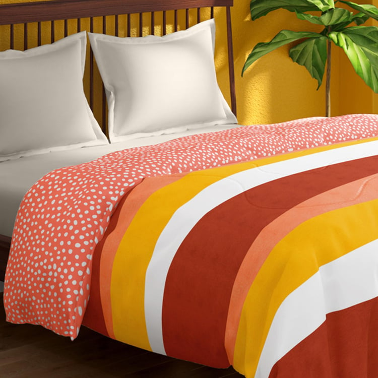 PORTICO Hashtag Multicolour Striped Cotton Double Bed Comforter - 220x240cm