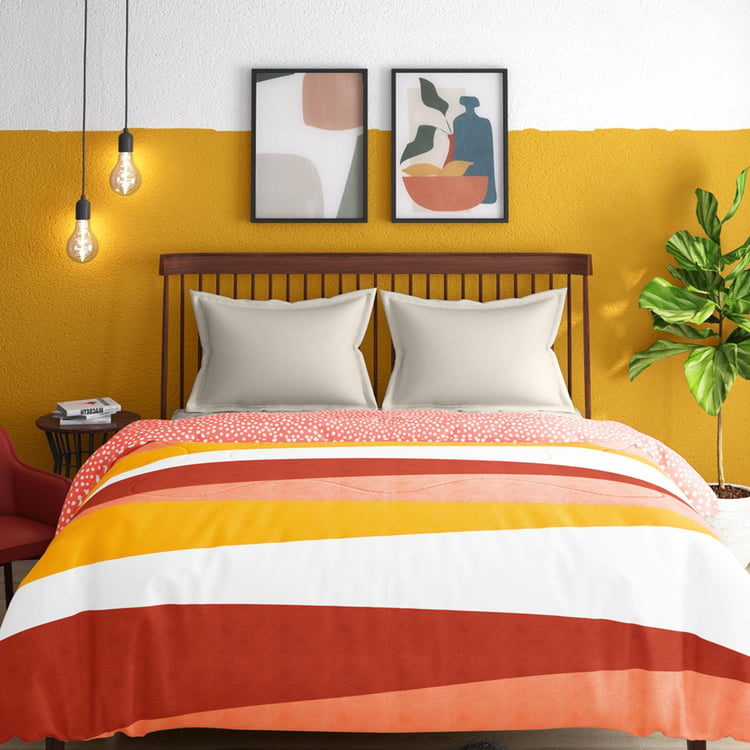 PORTICO Hashtag Multicolour Striped Cotton Double Bed Comforter - 220x240cm