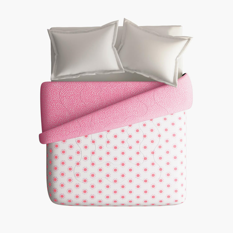 PORTICO Hashtag Pink Printed Cotton Double Bed Comforter - 220x240cm