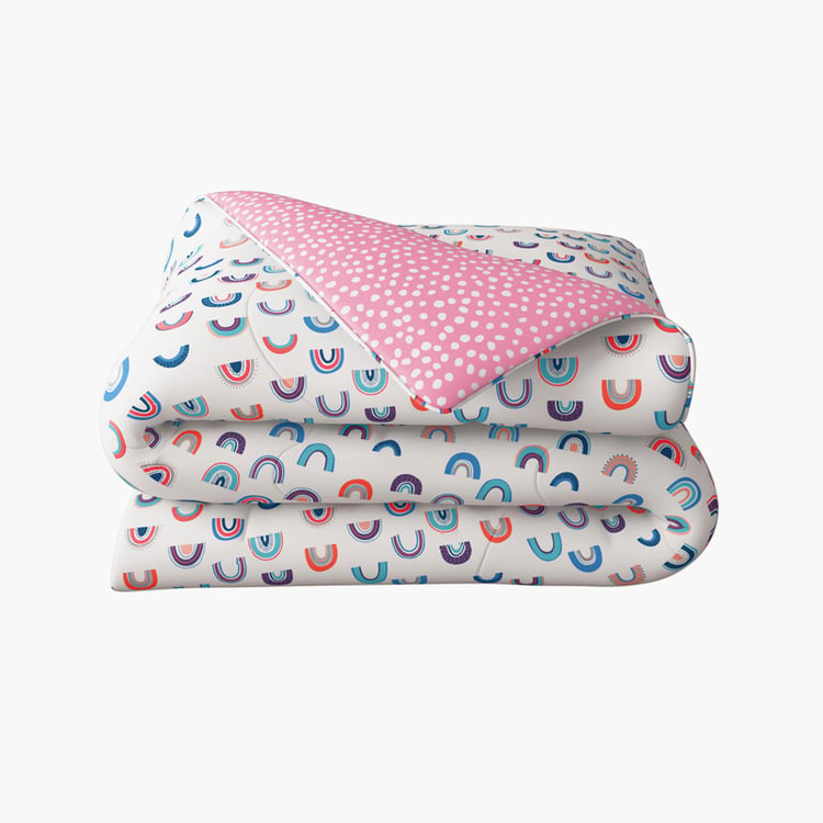 PORTICO Hashtag White Printed Cotton Double Bed Comforter - 220x240cm