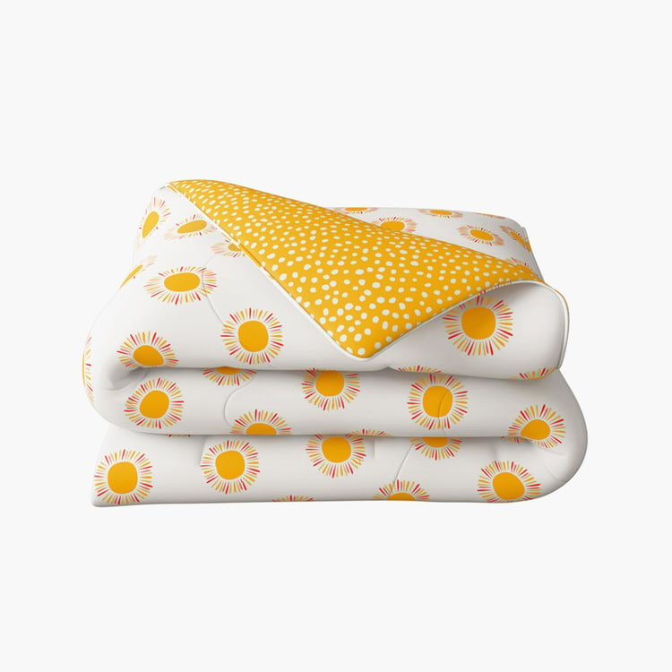 PORTICO Hashtag Yellow Printed Cotton Single Bed Comforter - 150x220cm