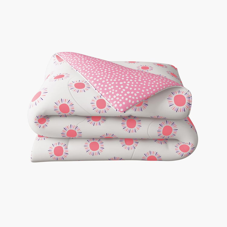 PORTICO Hashtag Pink Printed Cotton Single Bed Comforter - 152x220cm