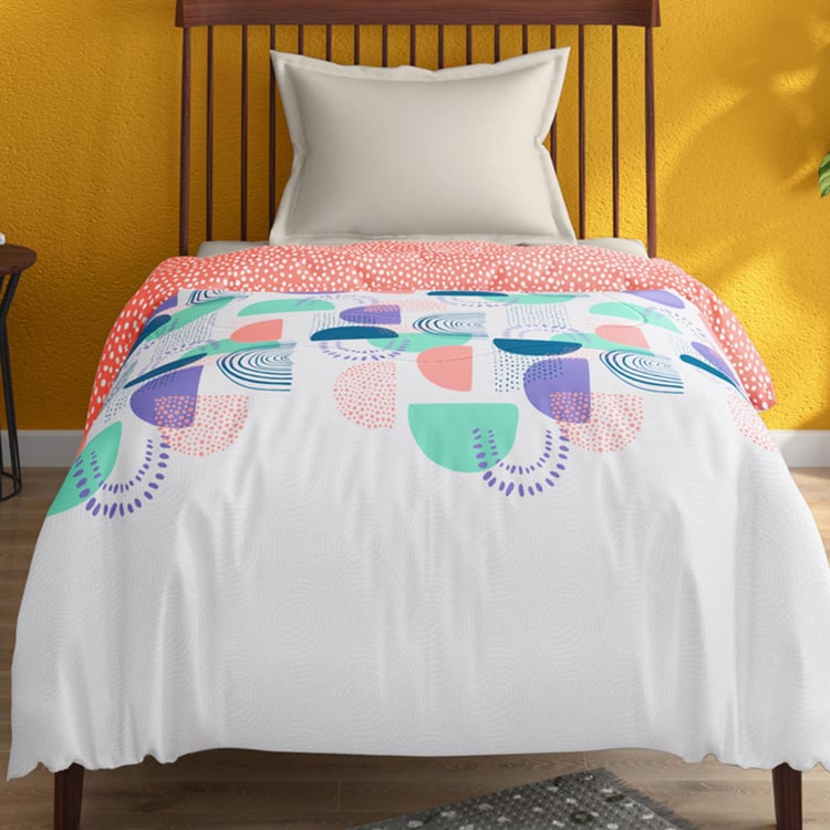 PORTICO Hashtag Multicolour Printed Cotton Single Comforter - 152x220cm