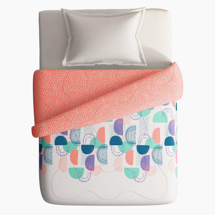 PORTICO Hashtag Multicolour Printed Cotton Single Comforter - 152x220cm