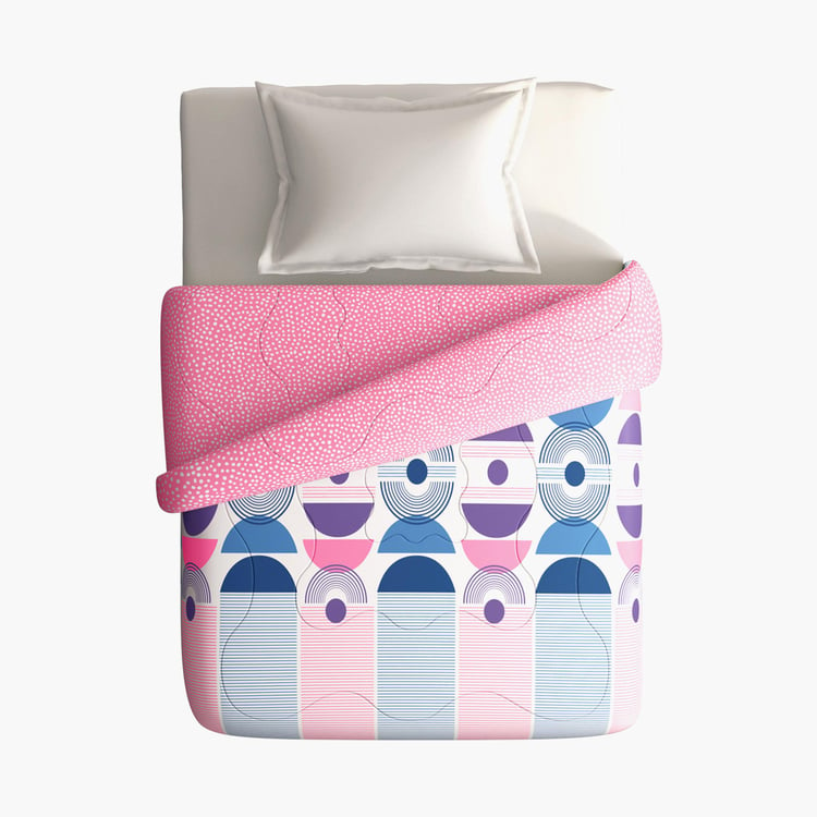 PORTICO Hashtag Pink Printed Cotton Single Comforter - 152x220cm