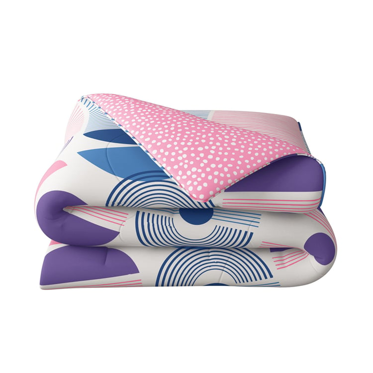 PORTICO Hashtag Pink Printed Cotton Single Comforter - 152x220cm