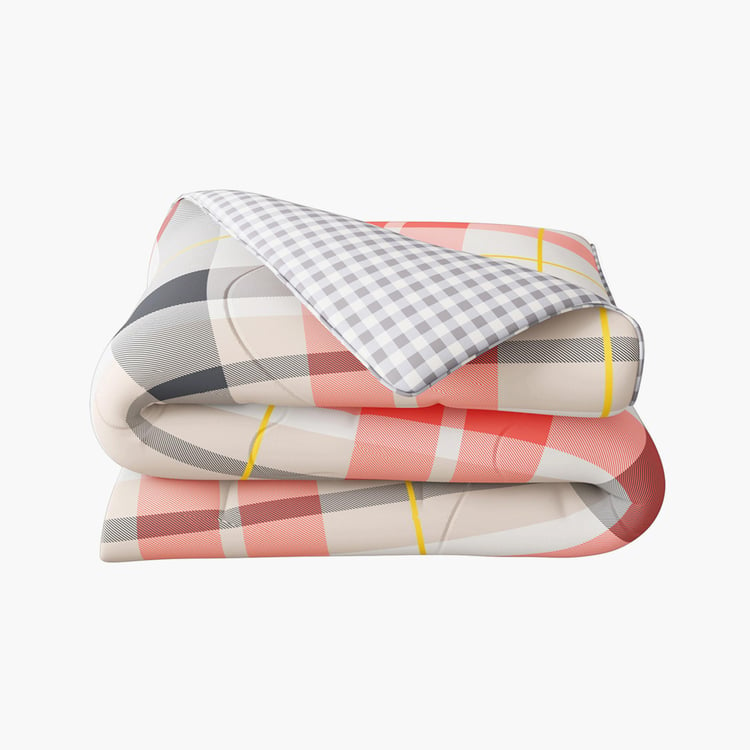 PORTICO Cadence Checked Multicolour Cotton Single Bed Comforter - 152x224cm