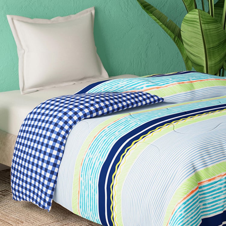 PORTICO Cadence Striped Multicolour Cotton Single Bed Comforter - 152x224cm