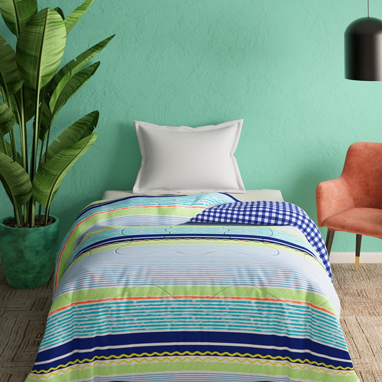 PORTICO Cadence Striped Multicolour Cotton Single Bed Comforter - 152x224cm