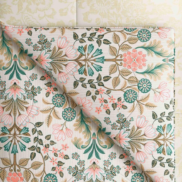 PORTICO Shalimaar Multicolour Floral Printed Cotton Single Comforter - 152x224cm