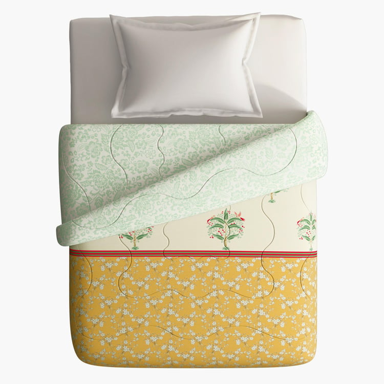 PORTICO Shalimaar Yellow Printed Cotton Single Comforter - 152x224cm