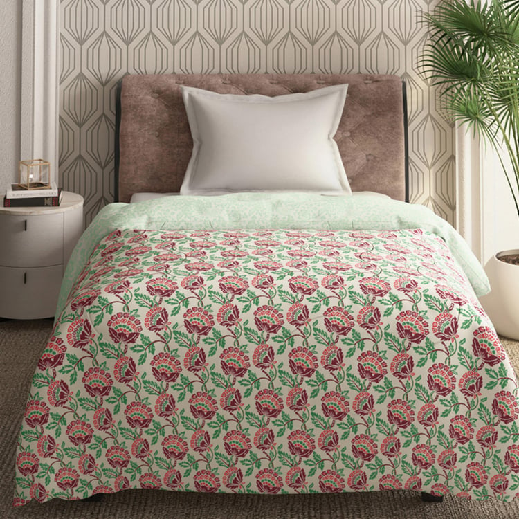 PORTICO Shalimaar Multicolour Floral Printed Cotton Single Comforter - 152x224cm