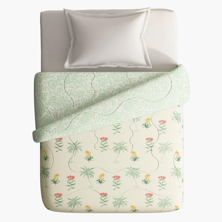 PORTICO Shalimaar Multicolour Botanical Printed Cotton Single Comforter - 152x224cm