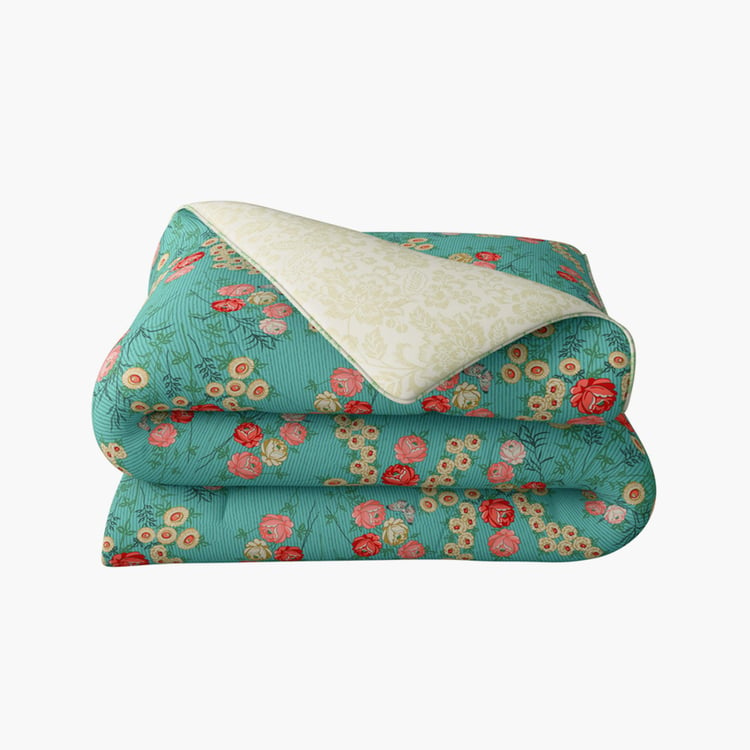 PORTICO Shalimaar Blue Floral Cotton Single Comforter - 152x224cm