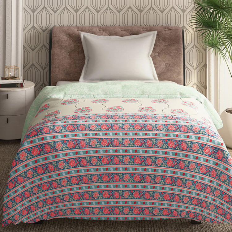 PORTICO Shalimaar Beige Printed Cotton Single Comforter - 152x224cm