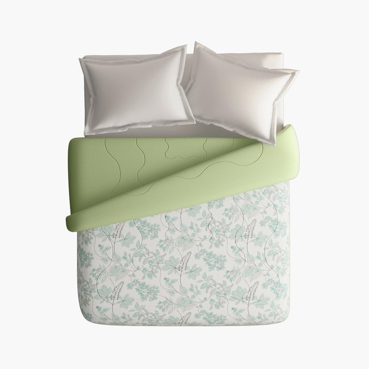 PORTICO Whispering Tales White Cotton King Size Comforter - 224x274cm