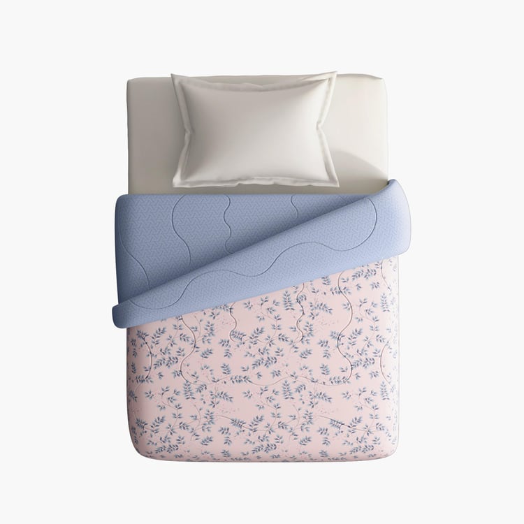 PORTICO Whispering Tales Pink Printed Cotton Single Bed Comforter - 152x220cm