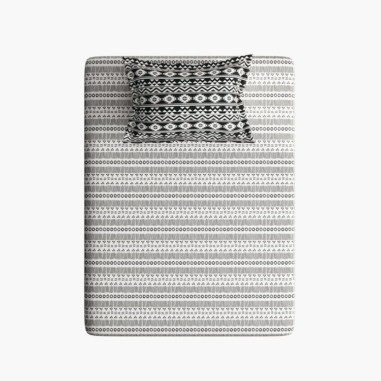 PORTICO Marvella White Cotton Single Bedsheet Set - 150x224cm - 2Pcs
