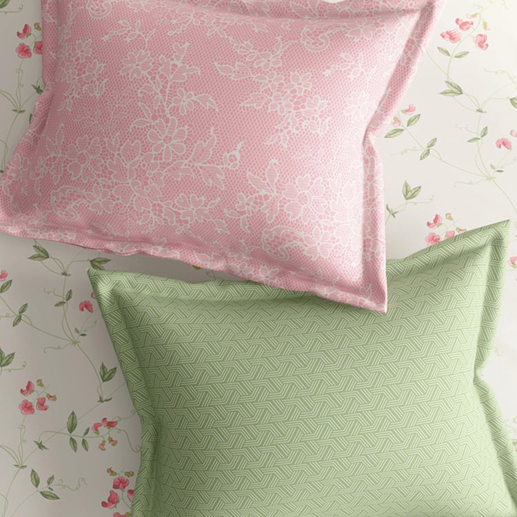 PORTICO Whispering Tales Multicolour Cotton Super King Bedsheet Set - 274x274cm - 3Pcs