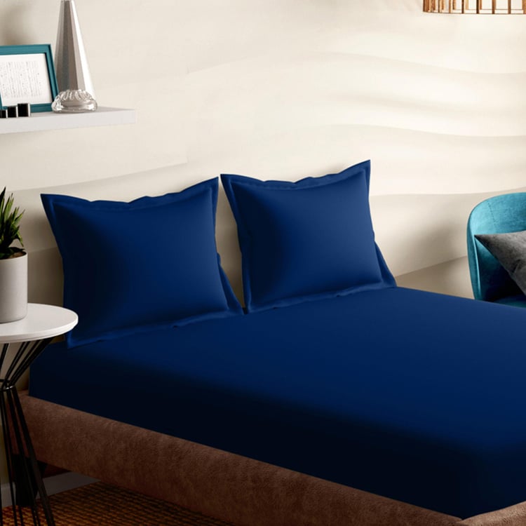 PORTICO Satin Premium Multicolour Cotton Super King Bedsheet Set - 274x274cm - 3Pcs