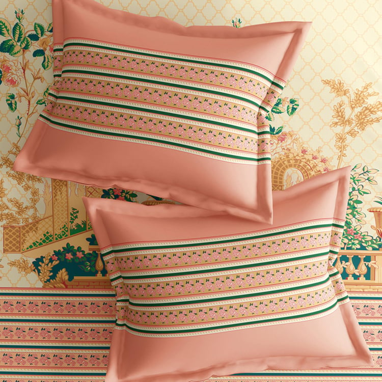 PORTICO Neeta Lulla Vrindavan Symphony Multicolour Printed Cotton Super King Bedsheet Set - 274x274cm - 3Pcs