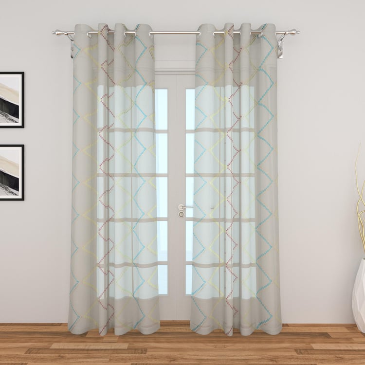 My Room Set of 2 Embroidered Sheer Door Curtains