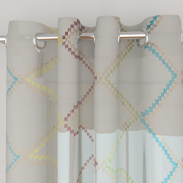 My Room Set of 2 Embroidered Sheer Door Curtains