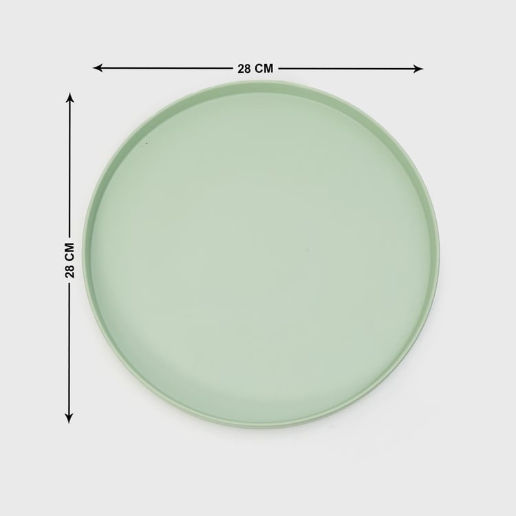 Soulful Pastels Green Solid Melamine Dinner Plate - 28cm