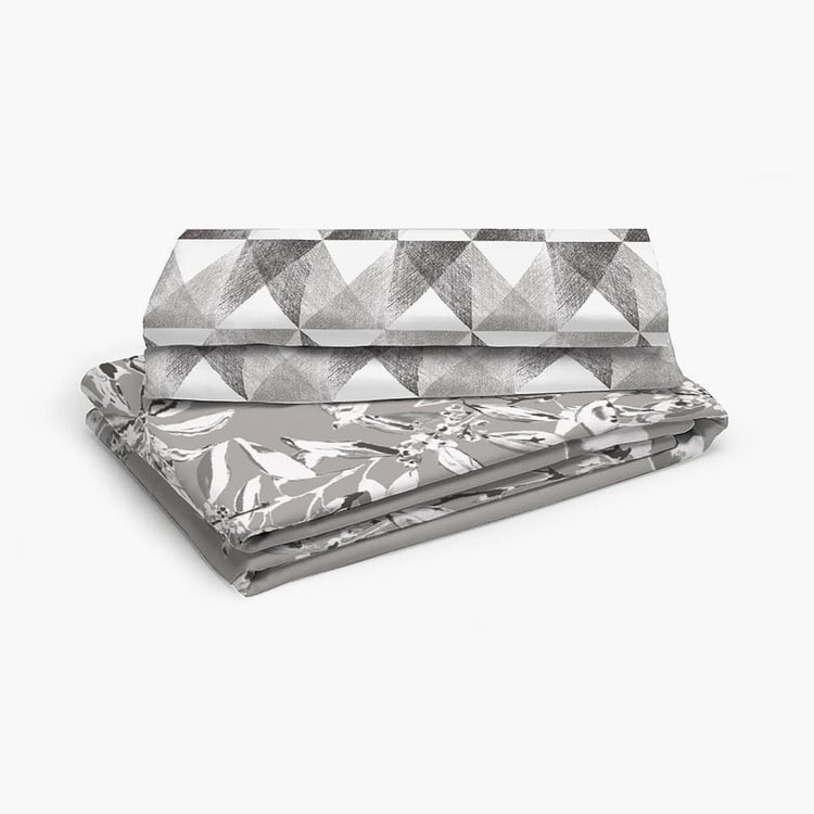 LAYERS Illuminating Homes Grey Cotton King Size Bed-In-A-Bag Set - 4Pcs