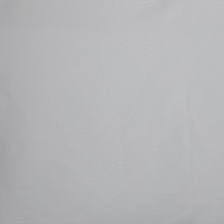 Richmond Wave White Solid Ring Rod Shower Curtain - 183x213cm