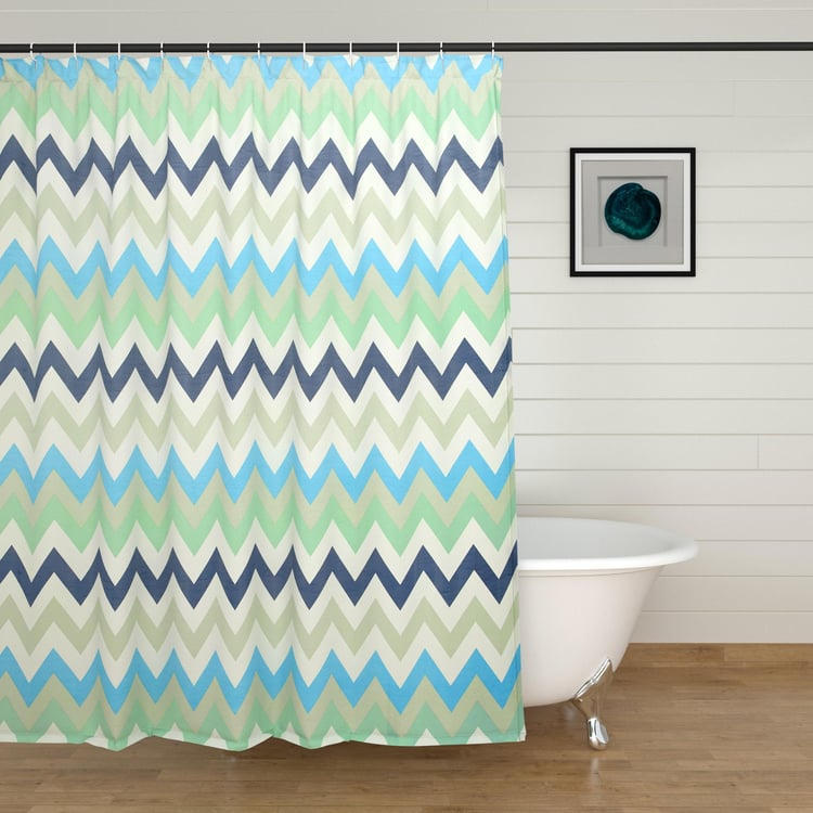 Richmond Multicolour Printed Ring Rod Shower Curtain - 183x213cm