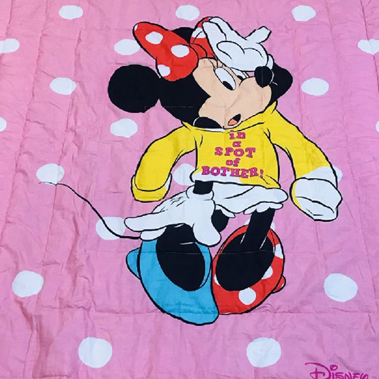 DISNEY Multicolour Minnie Mouse Printed Cotton Single Comforter - 150x220cm