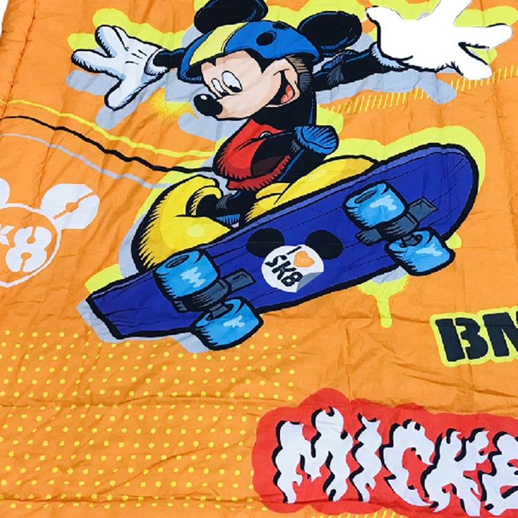 DISNEY Fusion Multicolour Mickey Mouse Printed Cotton Single Comforter - 150x220cm