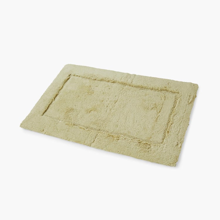 Spaces Large Size Hygro Yellow Textured Cotton Anti-Skid Bath Mat - 50X80Cm