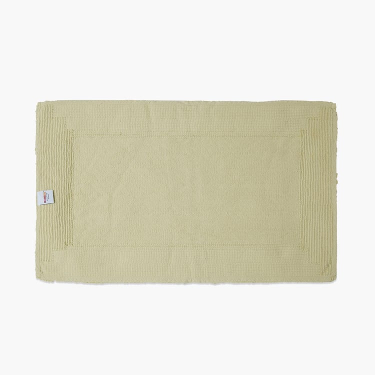 Spaces Large Size Hygro Yellow Textured Cotton Anti-Skid Bath Mat - 50X80Cm