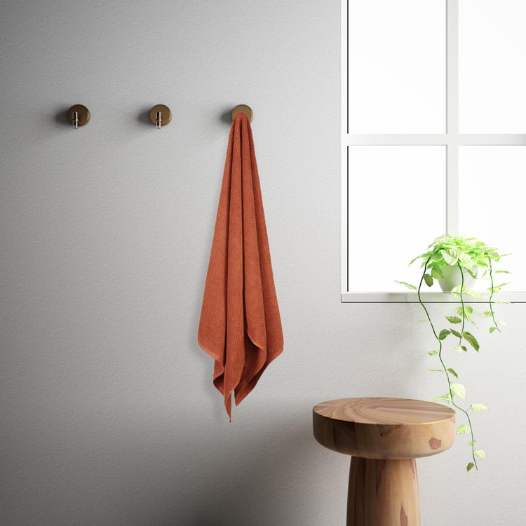 SPACES Swift Dry Orange Textured Cotton Bath Towel - 75x150cm