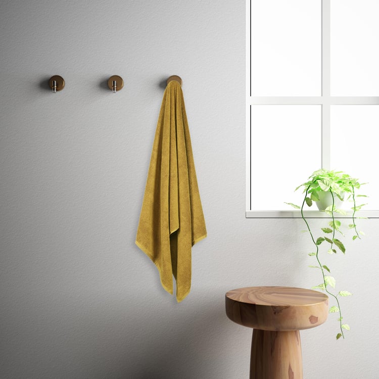 SPACES Swift Dry Yellow Textured Cotton Bath Towel - 75x150cm