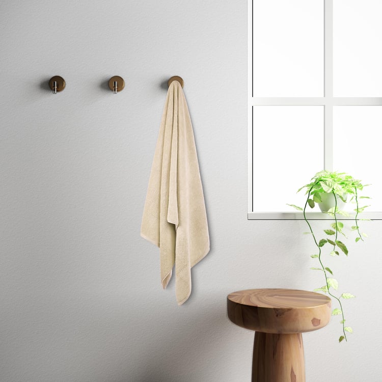 SPACES Swift Dry Brown Textured Cotton Bath Towel - 75x150cm