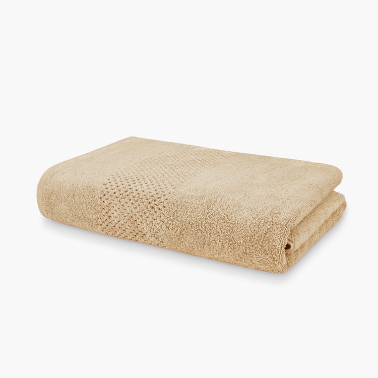 SPACES Swift Dry Brown Textured Cotton Bath Towel - 75x150cm