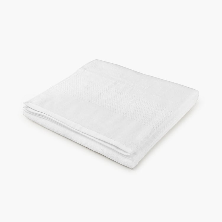 SPACES Swift Dry White Textured Cotton Bath Towel - 75x150cm