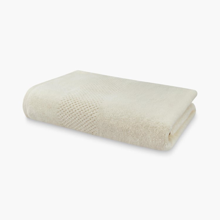 SPACES Swift Dry Beige Textured Cotton Bath Towel - 75x150cm