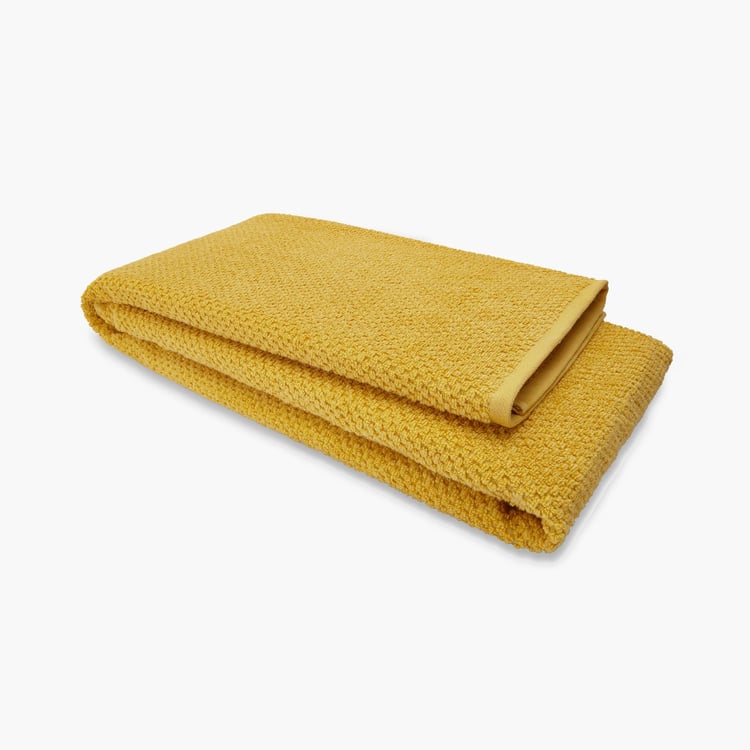 SPACES Swift Dry Yellow Textured Cotton Bath Towel - 75x150cm