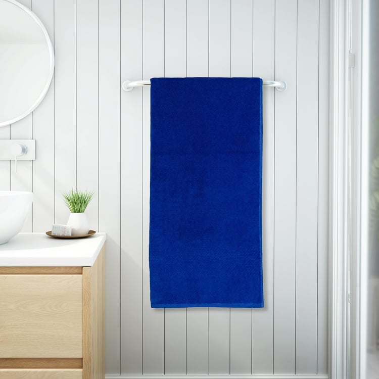 SPACES Swift Dry Blue Textured Cotton Bath Towel - 75x150cm