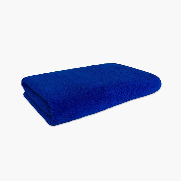 SPACES Swift Dry Blue Textured Cotton Bath Towel - 75x150cm