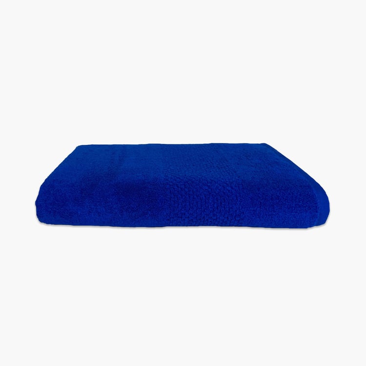 SPACES Swift Dry Blue Textured Cotton Bath Towel - 75x150cm