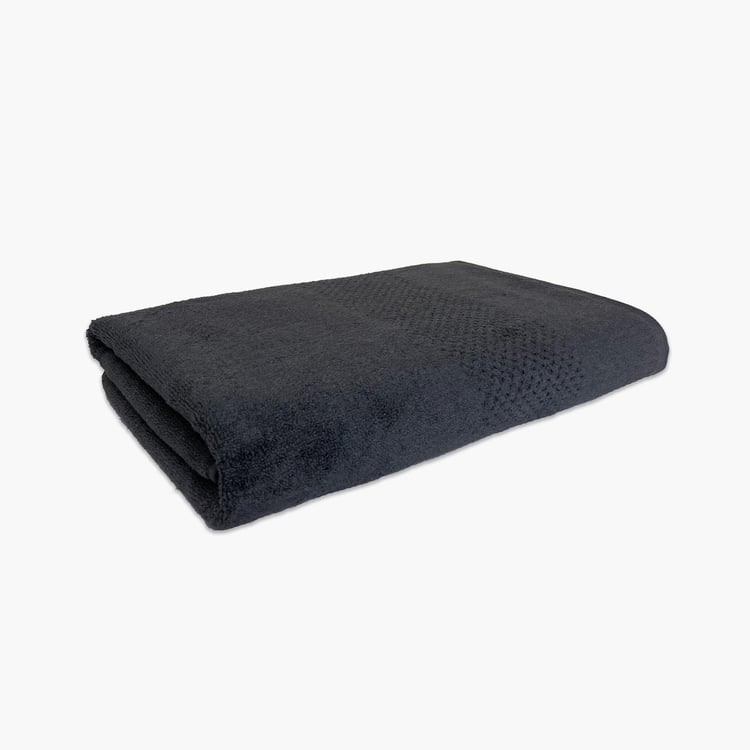 SPACES Swift Dry Grey Textured Cotton Bath Towel - 75x150cm