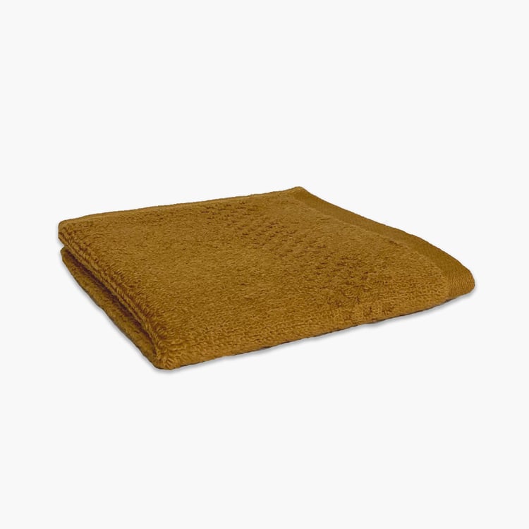 SPACES Swift Dry Brown Textured Cotton Face Towel - 30x30cm